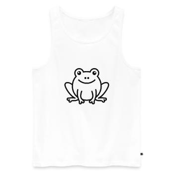 crapaud - Débardeur bio Premium Homme - blanc - Devant - Michal (187cm)