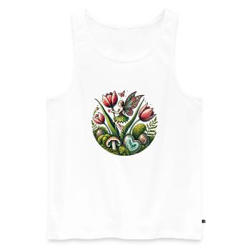 Frühling Tulpen Fee - Männer Premium Bio Tank Top - Weiß - Vorne - Michal (187cm)