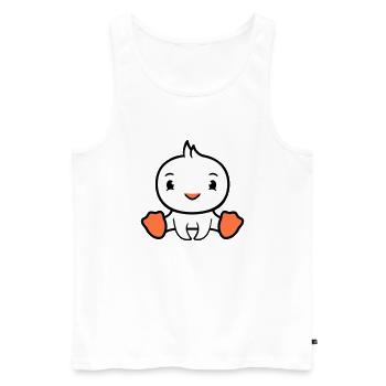 Bird sitting happy duck cute cute friendly - Men's Premium Organic Tank Top - white - Front - AI Model Male 178 light (178cm)