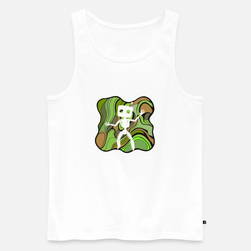 Roboter Tech Scifi - Männer Premium Bio Tank Top - Weiß