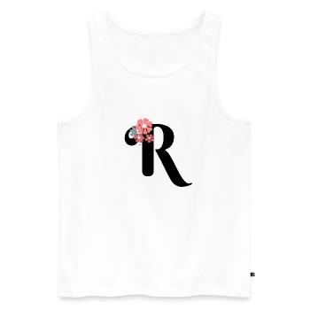 Lettre r fleurs minimalistes - Débardeur bio Premium Homme - blanc - Devant - Michal (187cm)