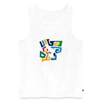 Tauben Peacezeichen - Männer Premium Bio Tank Top - Weiß - Vorne - Michal (187cm)