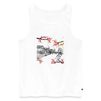 Chinesischer Liebescharakter, 爱, traditionelle chinesische Kunst - Männer Premium Bio Tank Top - Weiß - Vorne - Michal (187cm)