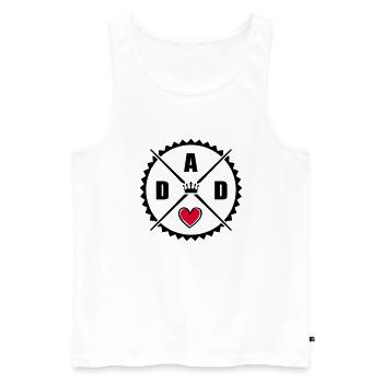 Dad Heart - Men's Premium Organic Tank Top - white - Front - Michal (187cm)