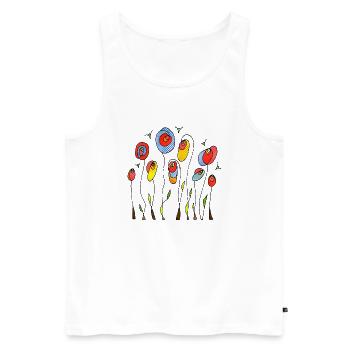 Blumen - Männer Premium Bio Tank Top - Weiß - Vorne - Michal (187cm)
