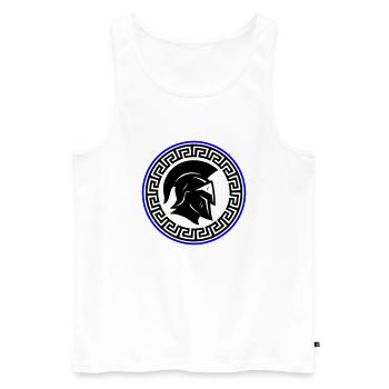 Spartaner Helm Symbol - Männer Premium Bio Tank Top - Weiß - Vorne - Michal (187cm)