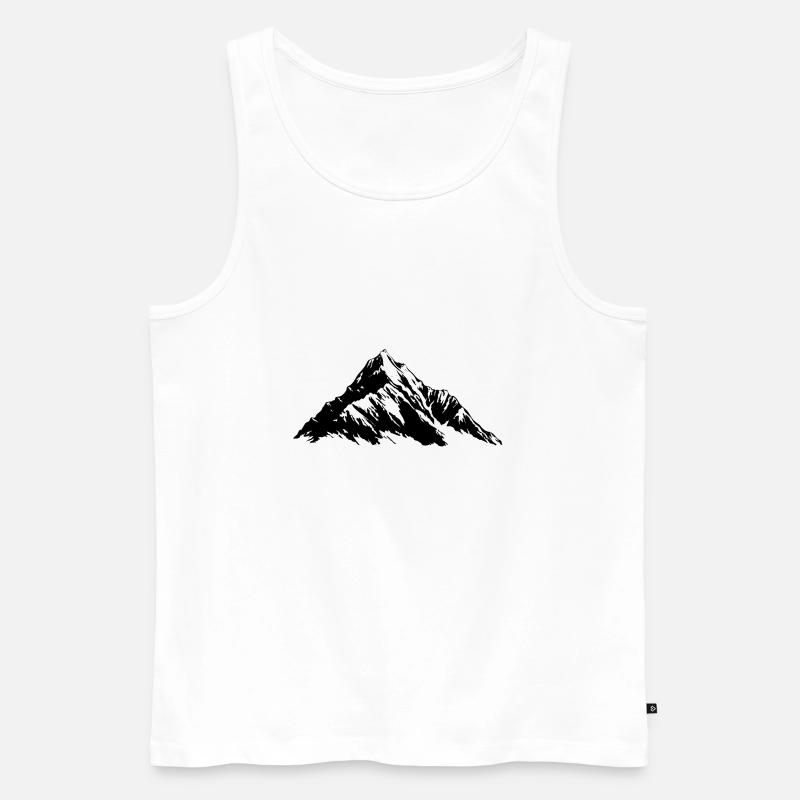 Schwarzer Berg - Männer Premium Bio Tank Top - Weiß