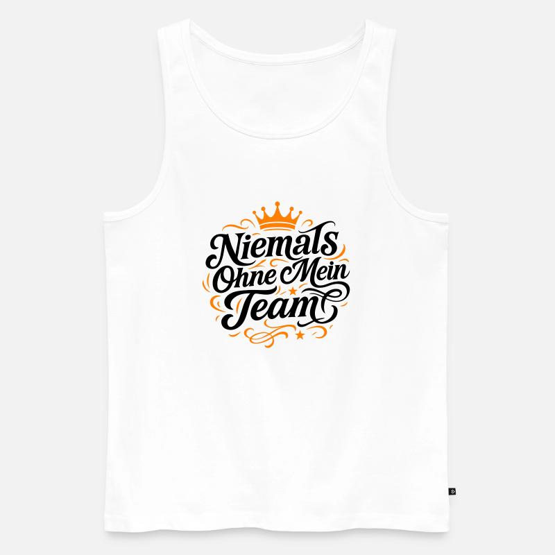 Mein Team Spruch - Männer Premium Bio Tank Top - Weiß