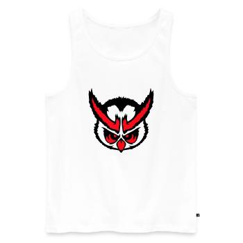 hibou regarde mal dangereux cool face tête bande dessinée - Débardeur bio Premium Homme - blanc - Devant - Michal (187cm)