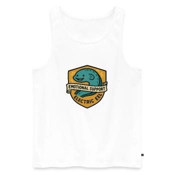 Emotional Support Electric Eel - Men's Premium Organic Tank Top - white - Front - Michal (187cm)