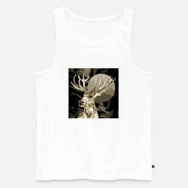 Hirsch - Männer Premium Bio Tank Top - Weiß