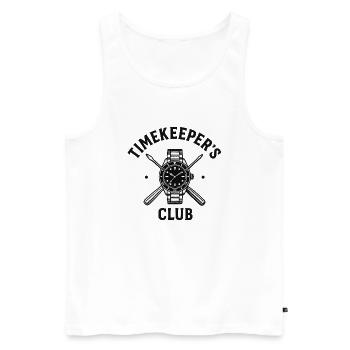 Timekeepers Club für Uhrmacher und Sammler - Männer Premium Bio Tank Top - Weiß - Vorne - AI Model Male 178 light (178cm)