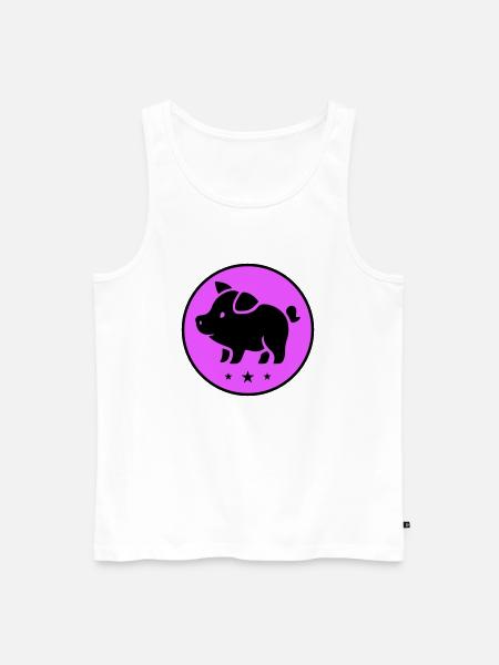 Pig Piglet Sow - Men's Premium Organic Tank Top - white