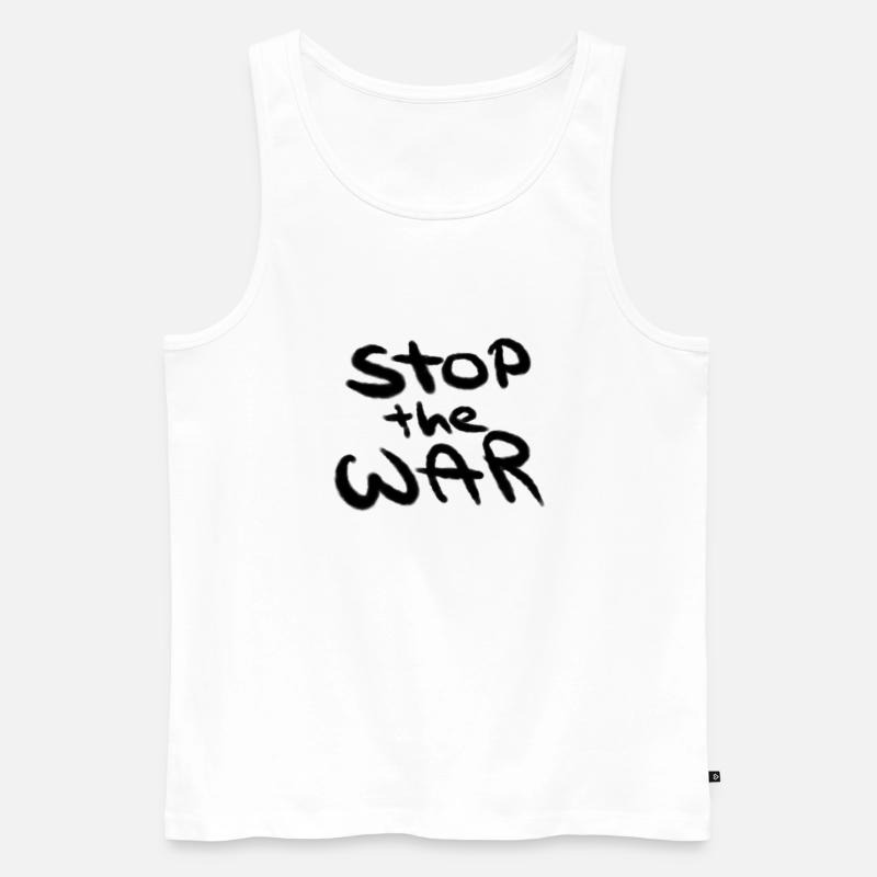 Stop the war - Männer Premium Bio Tank Top - Weiß