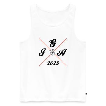 JGA 2025 Party Junggesellenabschied - Männer Premium Bio Tank Top - Weiß - Vorne - Michal (187cm)
