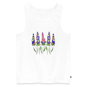 Blumen - Männer Premium Bio Tank Top - Weiß - Vorne - Michal (187cm)