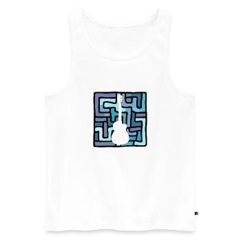 Elektrogitarre Heavy - Männer Premium Bio Tank Top - Weiß - Vorne - Michal (187cm)