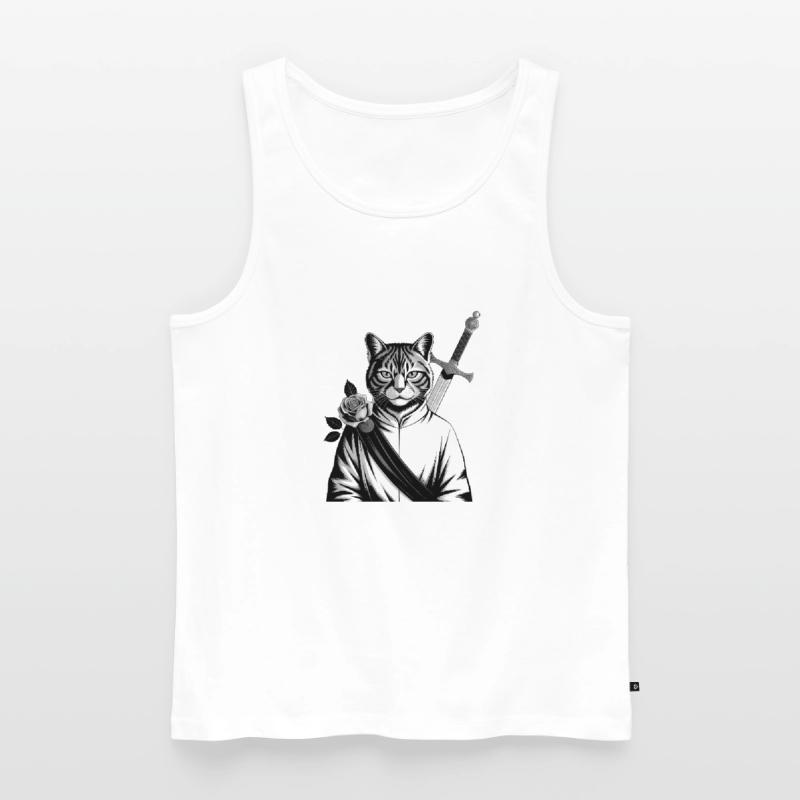 Die Samurai-Katze, die Bushido-Katze Männer Premium Bio Tank Top