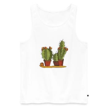 Flowers - Men's Premium Organic Tank Top - white - Front - Michal (187cm)
