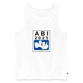 Bier Liga Logo ABI 2025 Blau - Männer Premium Bio Tank Top - Weiß - Vorne - AI Model Male 178 light (178cm)