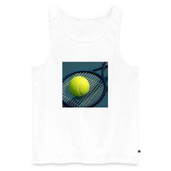 Sports - Tennis, racket and ball - Men's Premium Organic Tank Top - white - Front - Michal (187cm)