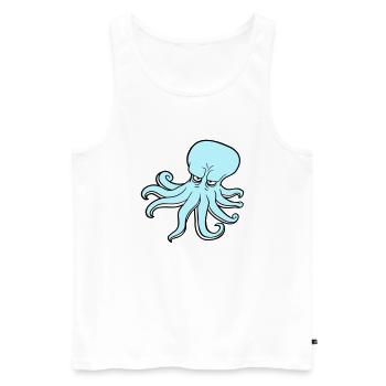 Oktopus Kraken Tintenfisch Kopffüßer Böser Blick - Männer Premium Bio Tank Top - Weiß - Vorne - Michal (187cm)