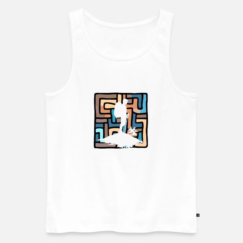 Wanderer Trekker - Männer Premium Bio Tank Top - Weiß