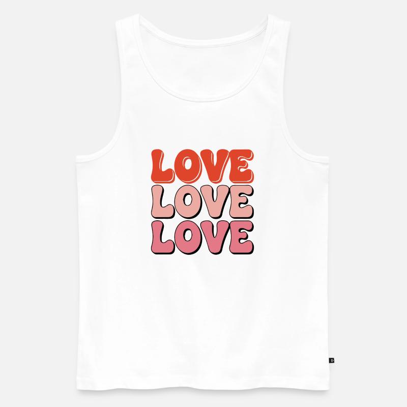 Liebe Liebe Liebe Liebe - Männer Premium Bio Tank Top - Weiß