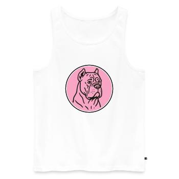 Mastif - Männer Premium Bio Tank Top - Weiß - Vorne - Michal (187cm)