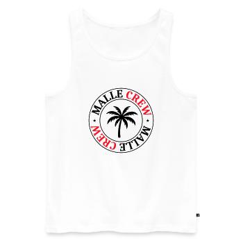Malle Crew Palm - Débardeur bio Premium Homme - blanc - Devant - Michal (187cm)