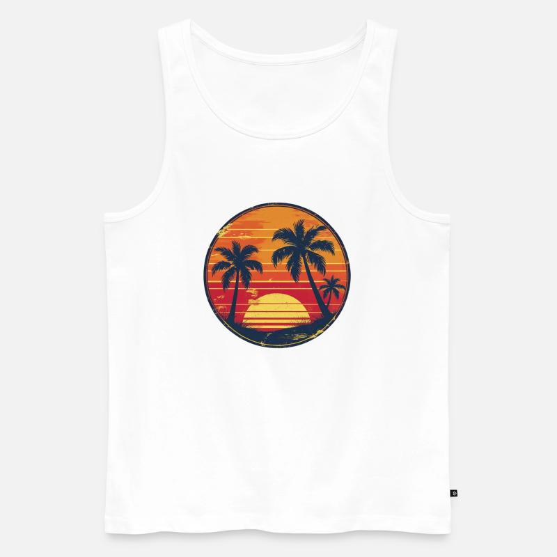 SUNSET - Männer Premium Bio Tank Top - Weiß