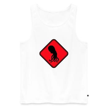 Pieuvre Danger Signe Avertissement Avertissement - Débardeur bio Premium Homme - blanc - Devant - Michal (187cm)