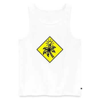 Icône de soleil de palmier - Débardeur bio Premium Homme - blanc - Devant - Michal (187cm)
