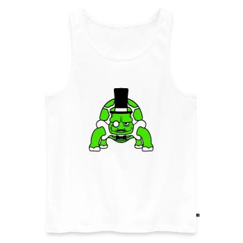 Mr. Turtle Sir Mr. Gentleman Empire Top Hat - Men's Premium Organic Tank Top - white - Front - AI Model Male 178 light (178cm)