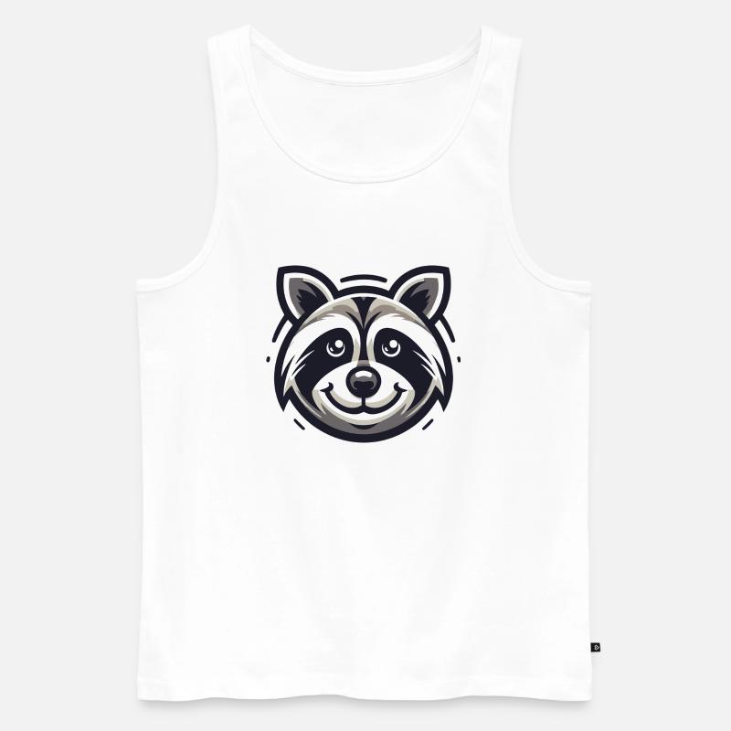Waschbär Nachtfänger - Männer Premium Bio Tank Top - Weiß