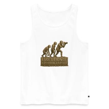 Evolution of a Photographer - Männer Premium Bio Tank Top - Weiß - Vorne - Michal (187cm)