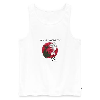 Koi Balance - Men's Premium Organic Tank Top - white - Front - Michal (187cm)