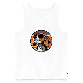 Beagle Dog Cool - Men's Premium Organic Tank Top - white - Front - AI Model Male 178 light (178cm)