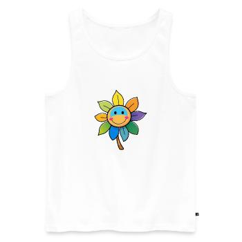 Colorful Color Flower Colorful Rainbow Sunflower - Men's Premium Organic Tank Top - white - Front - Michal (187cm)