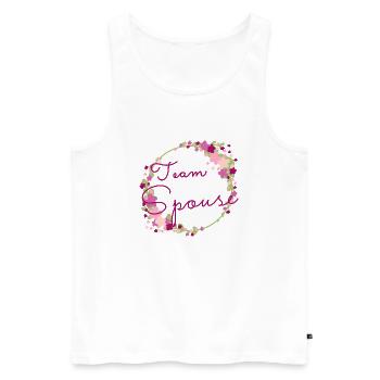 Team Spouse /Team Verlobte:r - Männer Premium Bio Tank Top - Weiß - Vorne - Michal (187cm)