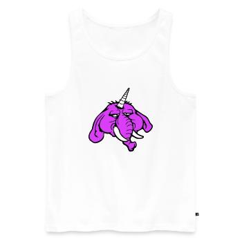 Unicorn, elephant, bad-tempered, angry, sad - Men's Premium Organic Tank Top - white - Front - AI Model Male 178 light (178cm)
