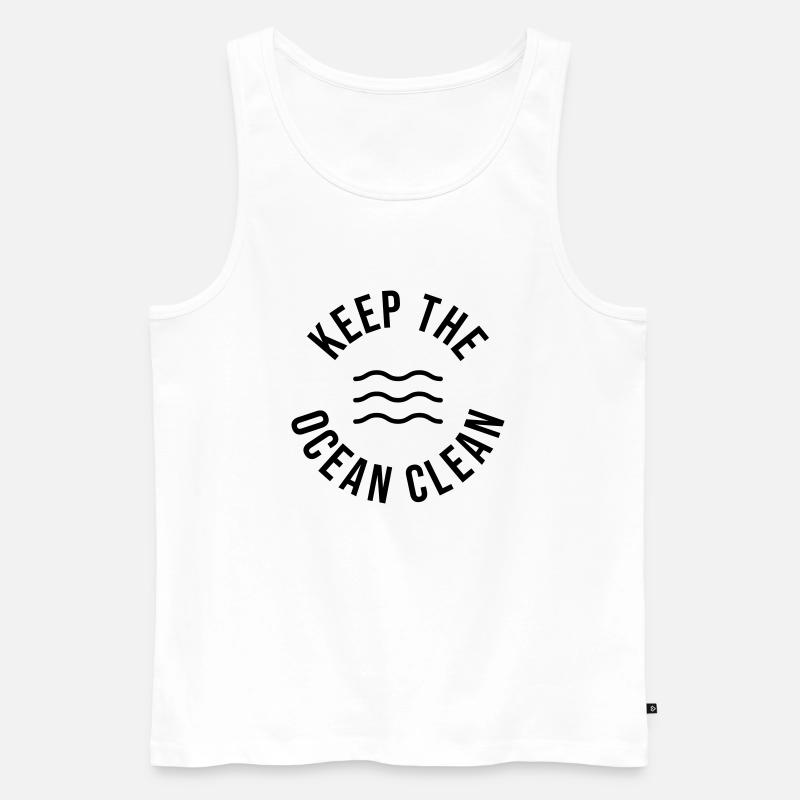 Keep the Ocean clean - Männer Premium Bio Tank Top - Weiß