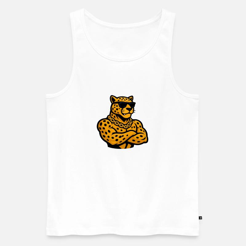 leopard gepard comic - Männer Premium Bio Tank Top - Weiß
