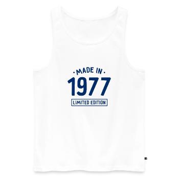 Fabriqué en 1977 - Edition limitée - Année de naissance - Débardeur bio Premium Homme - blanc - Devant - Michal (187cm)