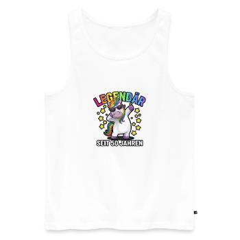 Legendary for 50 years – Unicorn Party - Men's Premium Organic Tank Top - white - Front - Michal (187cm)