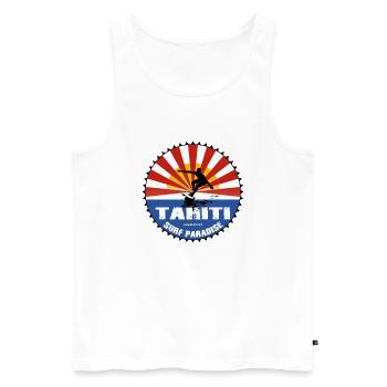 Surf tahiti - Männer Premium Bio Tank Top - Weiß - Vorne - Michal (187cm)