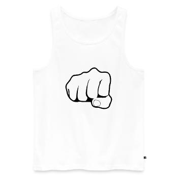 Fist - Männer Premium Bio Tank Top - Weiß - Vorne - AI Model Male 178 light (178cm)