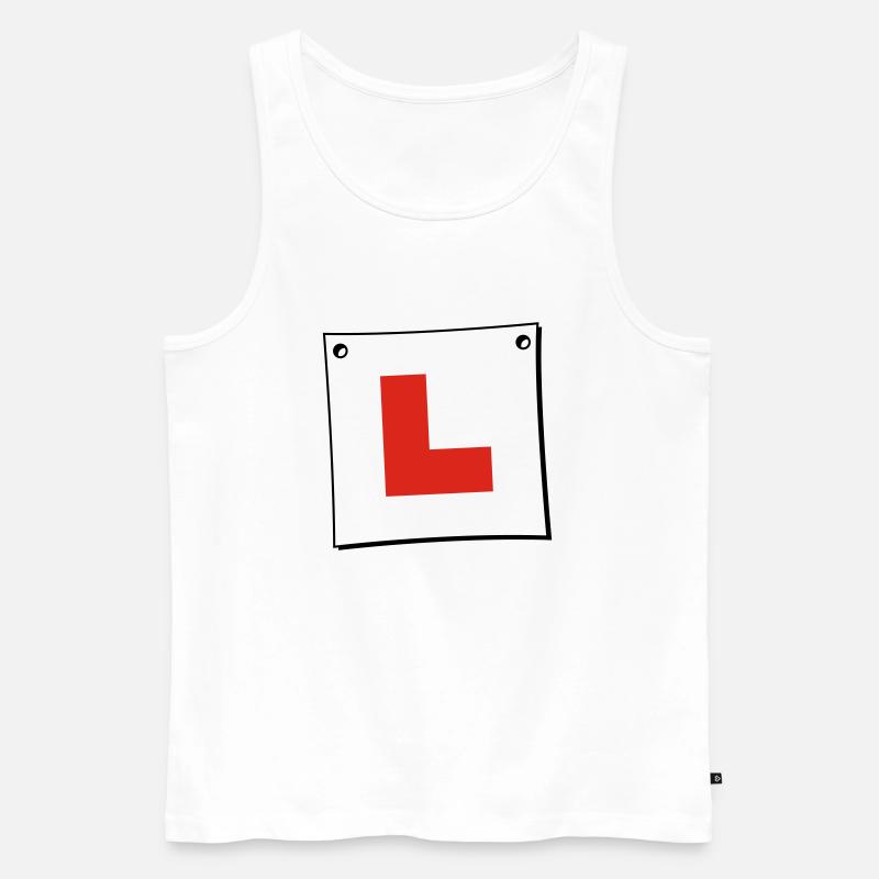 Learner Plate - Men's Premium Organic Tank Top - white