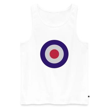 Cible de mod - Débardeur bio Premium Homme - blanc - Devant - AI Model Male 178 light (178cm)