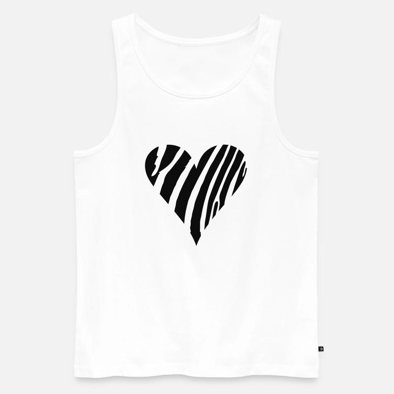 Zebraherz - Männer Premium Bio Tank Top - Weiß